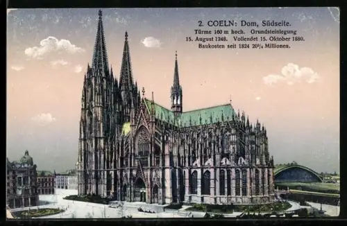 AK Köln, Dom mit Südseite