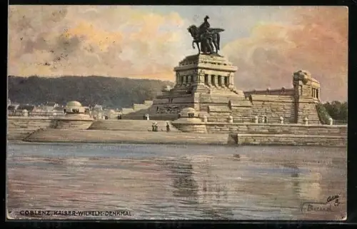 Künstler-AK Coblenz, Kaiser-Wilhelm-Denkmal