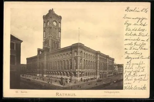 AK Berlin, Rathaus mit Strassenpartie