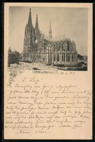 AK Köln, Blick zum Kölner Dom