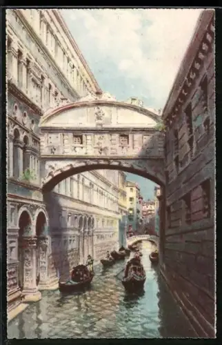 AK Venezia, Ponte dei Sospiri, Gondeln