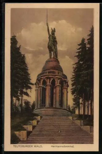 AK Detmold, Hermannsdenkmal im Teutoburger Wald