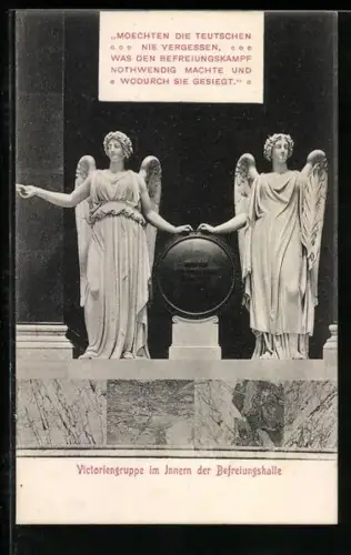 AK Kelheim a. D., Victoriengruppe in der Befreiungshalle