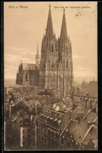AK Köln a. Rhein, Dom, Ansicht von der Hauptpost aus