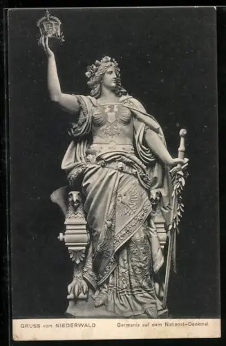 AK Germania auf dem Nationaldenkmal
