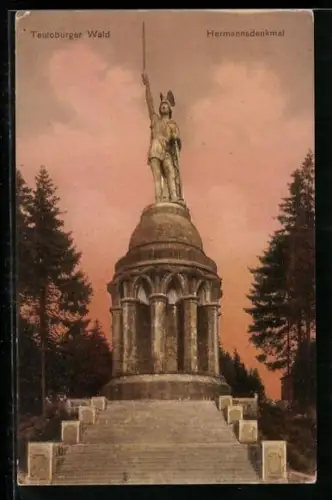 AK Detmold, Hermannsdenkmal im Teutoburger Wald