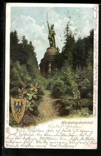 AK Blick auf das Hermannsdenkmal