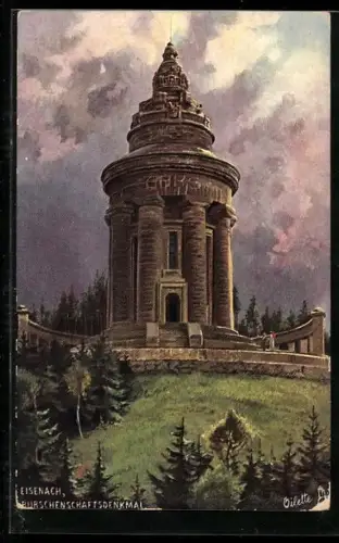 Künstler-AK Eisenach, Burschenschaftsdenkmal