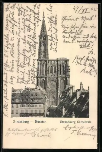 AK Strassburg, Blick zum Strassburger Münster