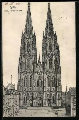 AK Köln, Dom, Vorderansicht