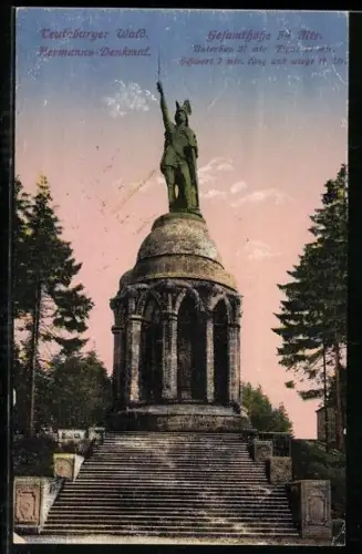 AK Detmold, Hermannsdenkmal im Teutoburger Wald