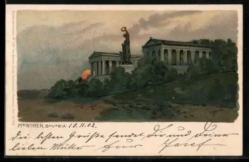 Künstler-AK Gottfried Graf: München, Die Bavaria