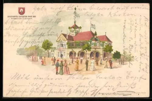 Künstler-AK Paris, Spatenbräu Exposition de 1900, Ausstellungshalle