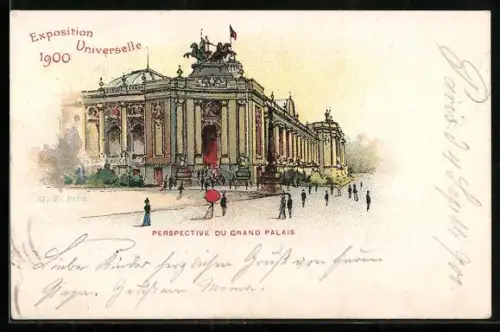 Künstler-AK Paris, Exposition universelle de 1900, Perspective du Grand Palais