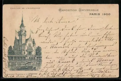 Künstler-AK Paris, Exposition universelle de 1900, Pavillon de l`Allemagne