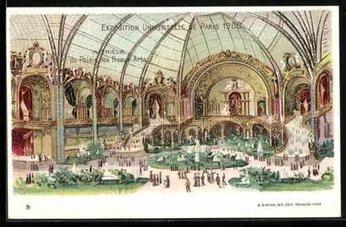 Künstler-AK Paris, Exposition universelle de 1900, Intérieur du Palais des Beaux-Arts