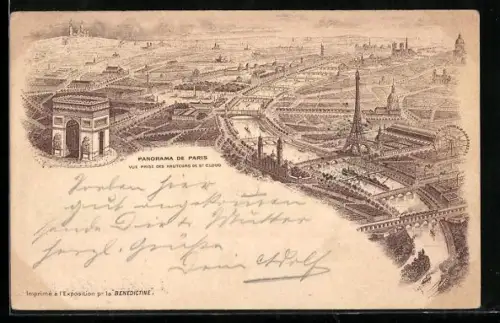 Künstler-AK Paris, Exposition universelle de 1900, Panorama, Vue prise des Hauteurs de St Cloud