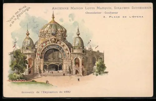 Künstler-AK Paris, Exposition universelle de 1900, Palais des Mines et de la Métallurgie