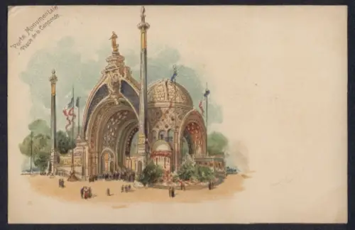 Künstler-AK Paris, Exposition universelle de 1900, Porte Monumentale, Place de la Concorde