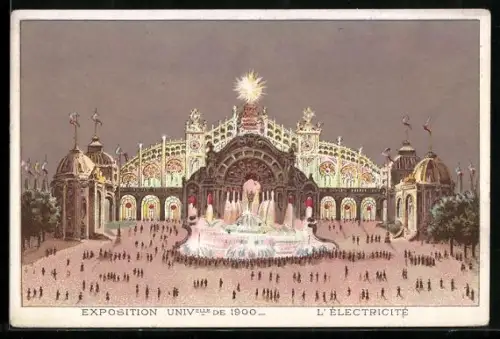 Künstler-AK Paris, Exposition universelle de 1900, L`Électricité