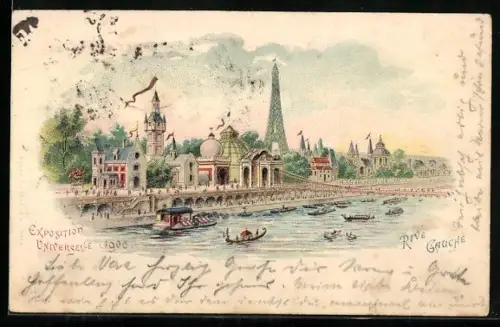 Künstler-AK Paris, Exposition universelle de 1900, Rive gauche