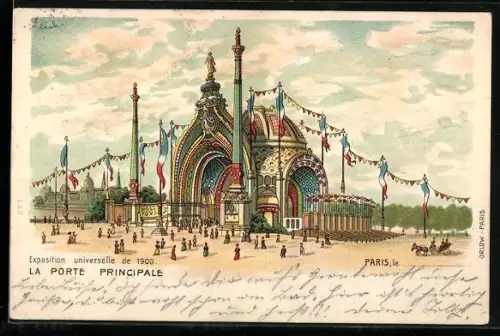 Künstler-AK Paris, Exposition universelle de 1900, La Porte principale