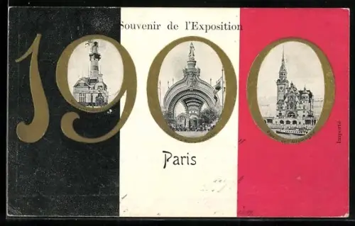 AK Paris, Exposition universelle de 1900, La Porte Monumentale, Palais de Allemagne, Navigation de Commerce