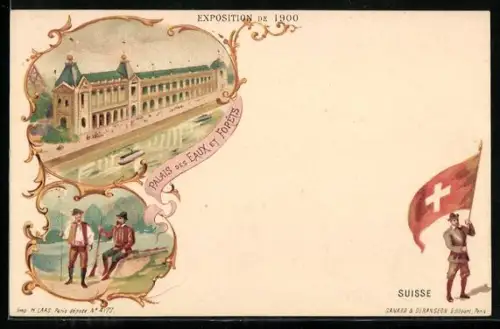 Künstler-AK Paris, Exposition universelle de 1900, Palais des Eaux et Forêts, Suisse