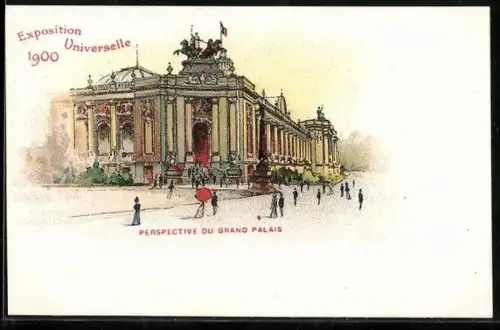 Künstler-AK Paris, Exposition universelle de 1900, Perspective du Grand Palais