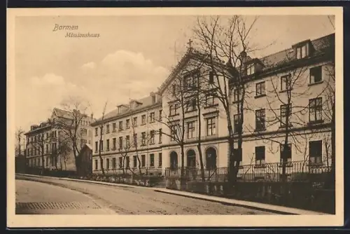 AK Barmen, Missionshaus mit Strassenpartie