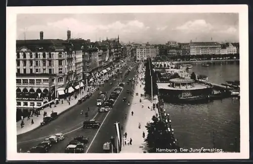 AK Hamburg-Neustadt, Jungfernstieg, Strassenansicht, Alsterpavillon