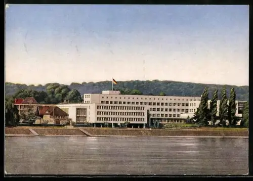 AK Bonn, Bundeshaus vom Wasser aus
