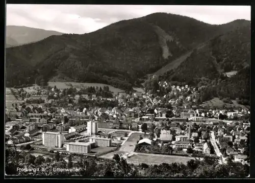 AK Freiburg i. Br.-Littenweiler, Totalansicht mit Neubauten aus der Vogelschau