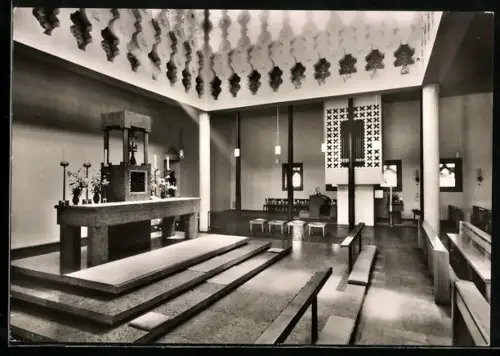 AK Schildgen /Köln, Kath. Pfarrkirche Herz-Jesu, Altar mit Orgel