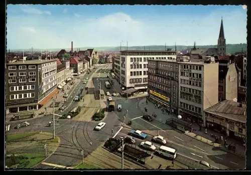 AK Bielefeld, Jahnplatz aus der Vogelschau