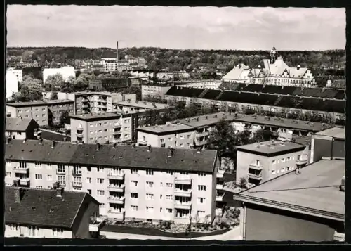 AK Berlin-Tegel, Teilansicht mit Humboldt-Schule aus der Vogelschau