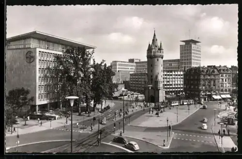 AK Frankfurt a. M., Strassenpartie am Eschenheimer Turm