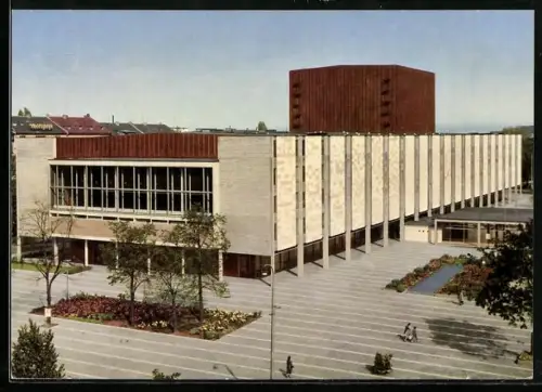 AK Mannheim, Nationaltheater aus der Vogelschau