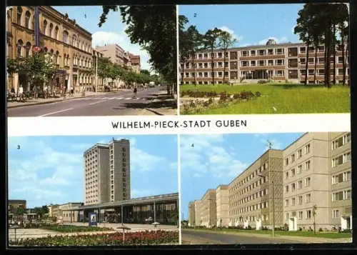 AK Guben, Hochhaus, Kaltenborner Strasse, Wilhelm Pieck Strasse