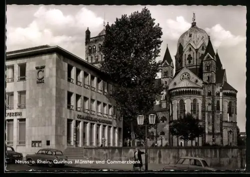 AK Neuss a. Rh., Commerzbank u. Quirinus Münster
