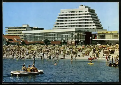 AK Grömitz, Ostseeheilbad, Strand am Meerwasser-Brandungsbad