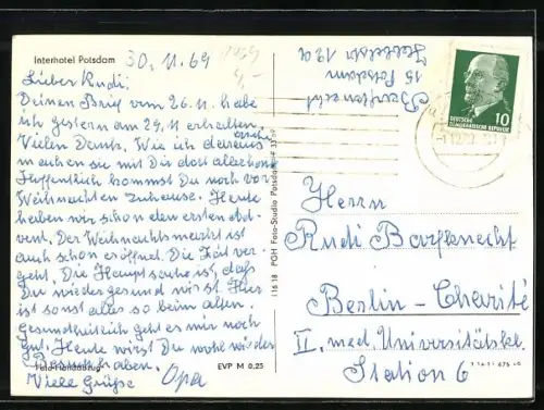 AK Potsdam, Interhotel mit Dampfer