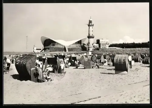 AK Warnemünde, Konsum-Gaststätte Teepott und Leuchtturm
