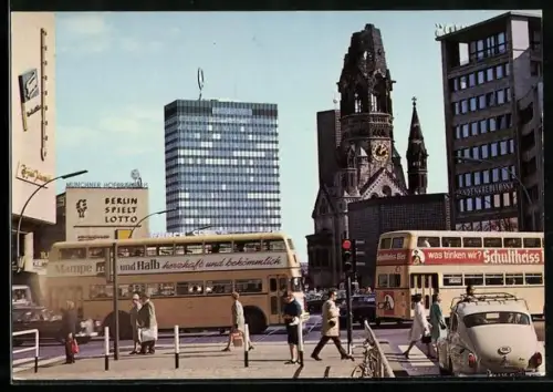 AK Berlin, Hardenbergstrasse, Blick auf die Kaiser-Wilhelm-Gedächtniskirche und Europa-Center