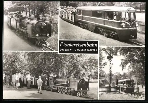 AK Dresden, Pioniereisenbahn im Grossen Garten