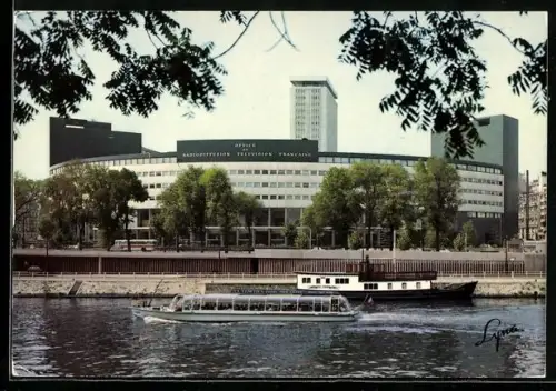 AK Paris, La Seine et la Maison de l`O. R. T. F.