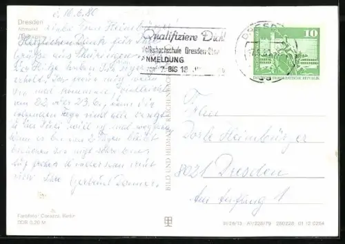 AK Dresden, Altmarkt mit Strassenpartie