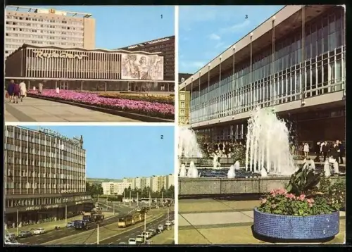 AK Dresden, Restaurant & Interhotel Bastei, Ernst-Thälmann-Strasse, Kulturpalast am Altmarkt