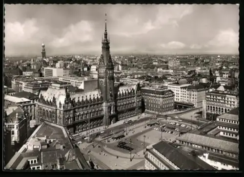 AK Hamburg, Rathausmarkt und Rathaus