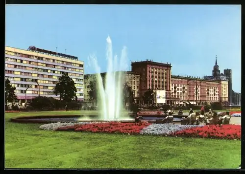 AK Magdeburg, Springbrunnen an der Wilhelm-Pieck-Allee